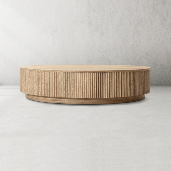 Mulho Plinth Round Wood Coffee Table