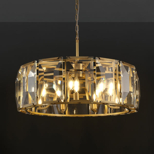 Harlow Faceted Crystal Round Chandelier 19" 31" 38" 43" 60"D