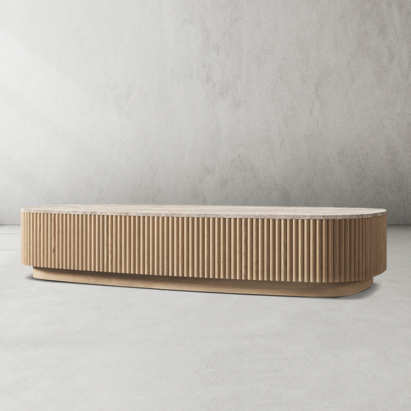 Mulho Oak Wood & Stone Coffee Table