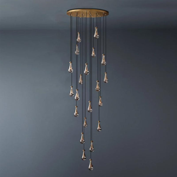 Raindrop Round Long High Ceiling Chandelier 47''