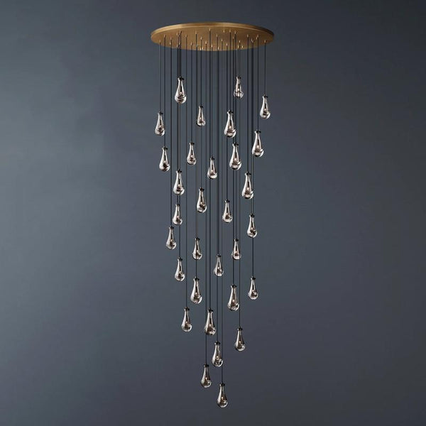 Raindrop Round Long High Ceiling Chandelier Light D60"