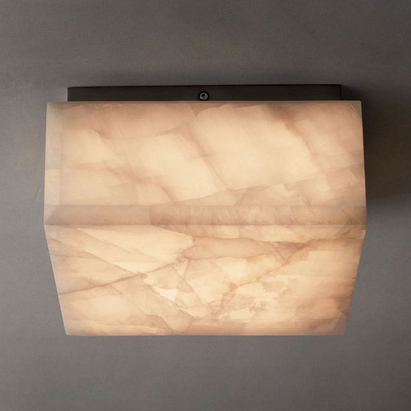 Alabaster Rival Square Flushmount 10"