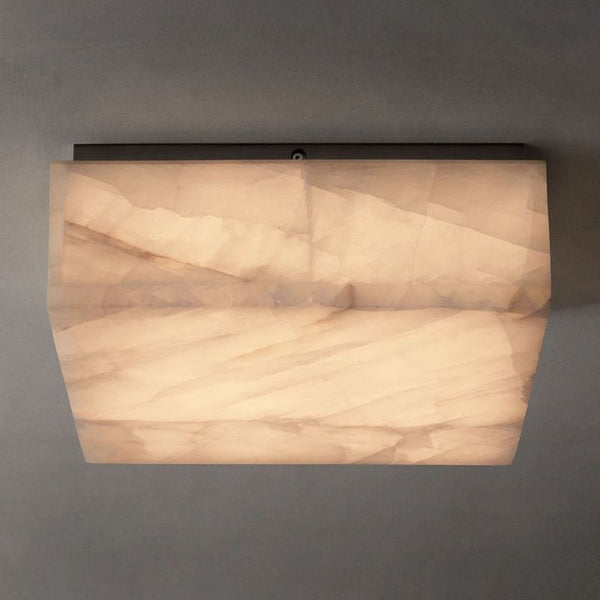 Alabaster Rival Square Flushmount 14"